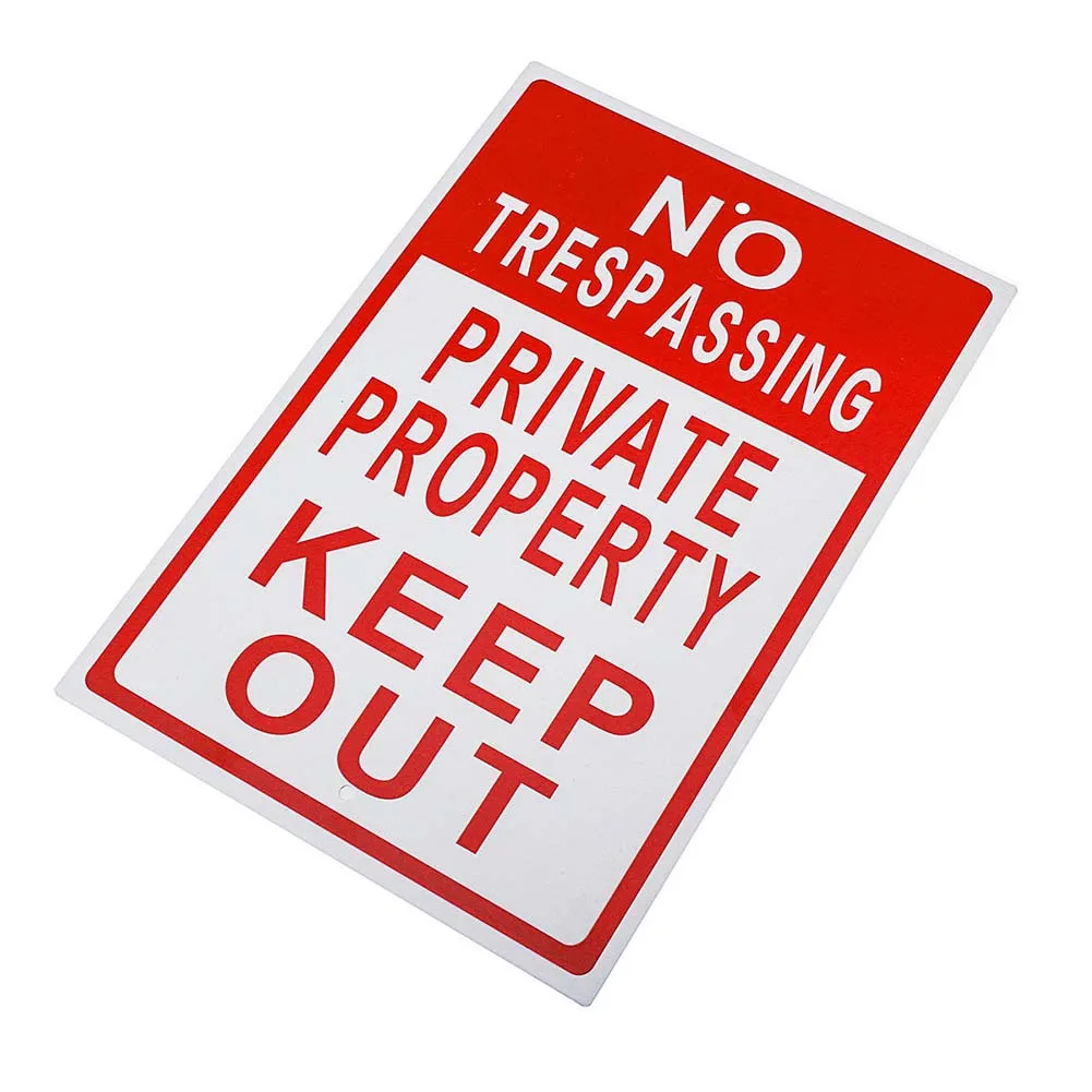 JK 8x12" Metal No Trespassing Sign Private Property Keep Out Do Not Enter Plaque 