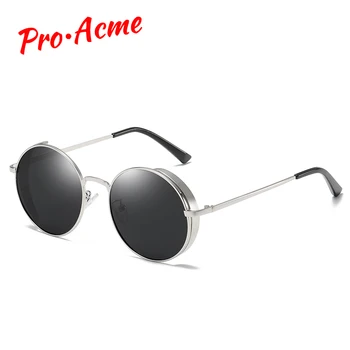 

Pro Acme Polarized Round Steampunk Sunglasses Men Women Metal Frame Retro Punk Sun Glasses UV400 lentes de sol mujer PC1477