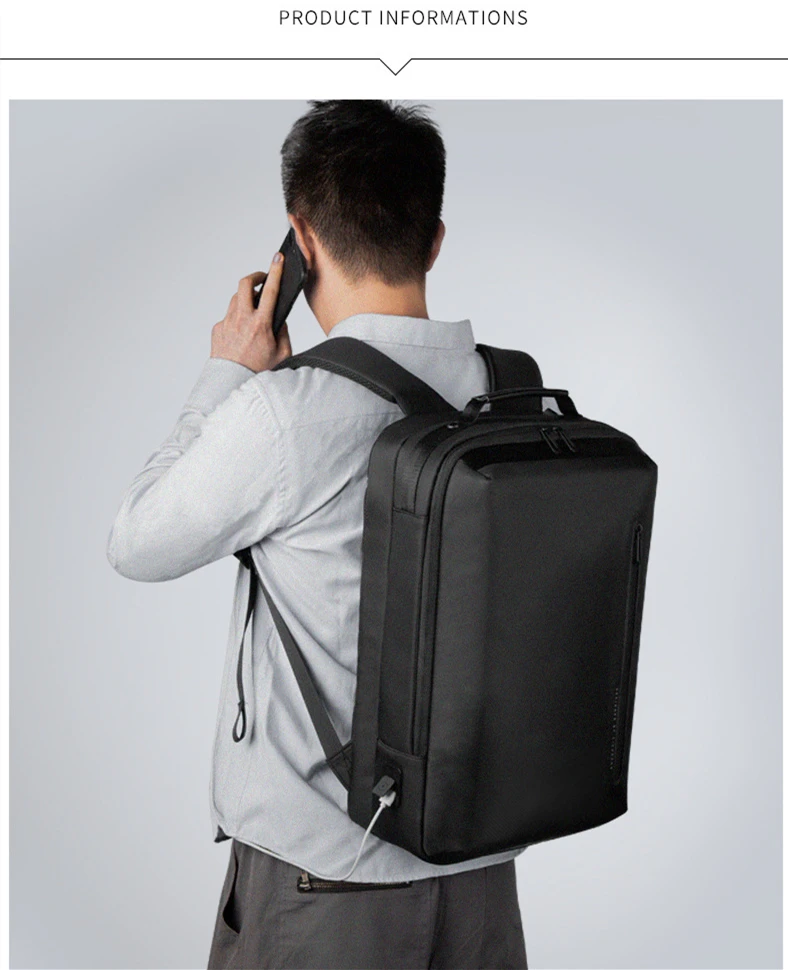 Neouo Waterproof Hard Business Laptop Backpack Model Show