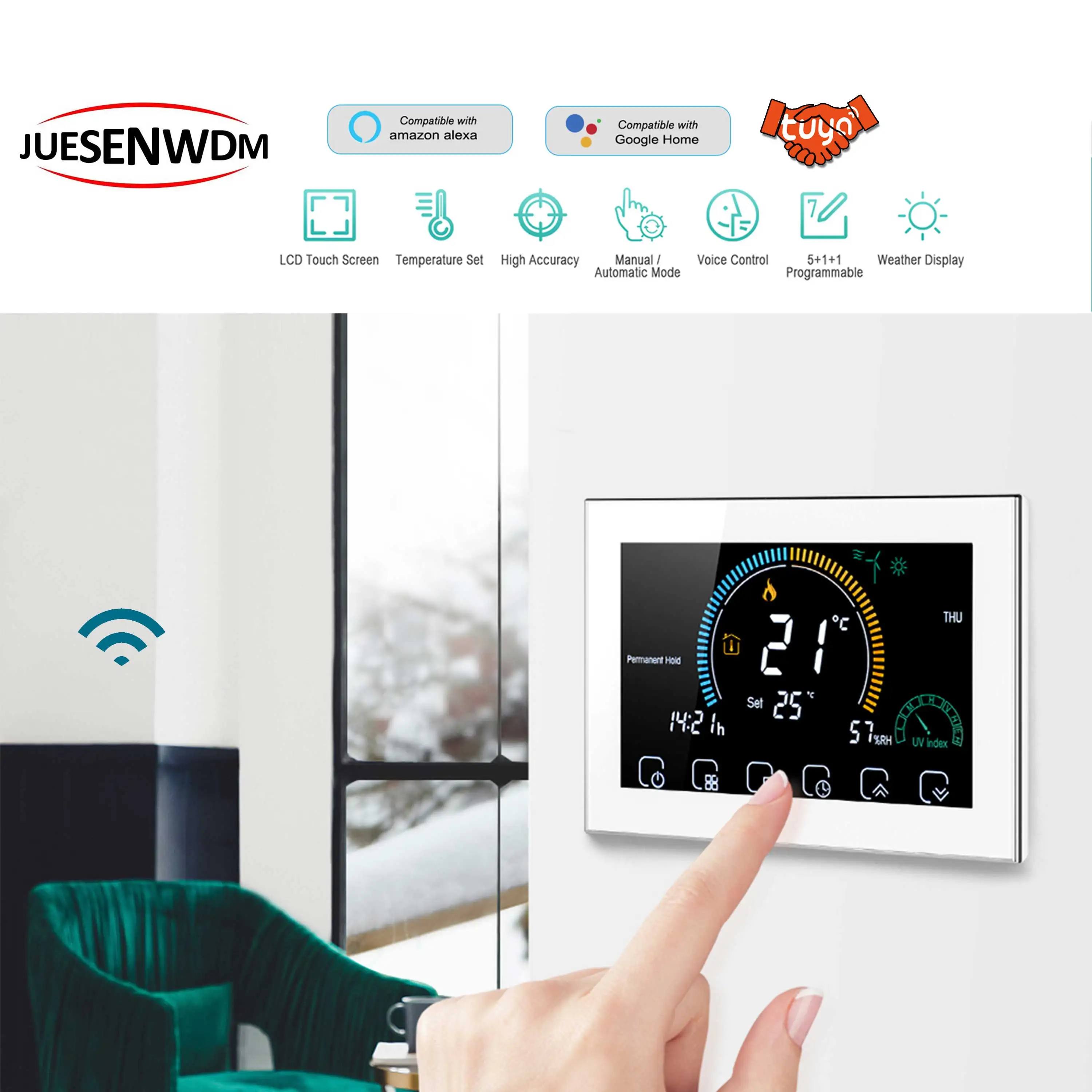 Programmierbarer WLAN-Thermostat,intelligenter WLAN-Thermostat,WLAN-Heimthermostat  T18UTK-7-WIFI hersteller,China Programmierbarer WLAN-Thermostat, intelligenter WLAN-Thermostat,WLAN-Heimthermostat T18UTK-7-WIFI