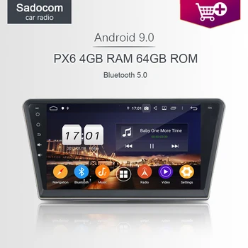

PX6 DSP 10.1" Android 9.0 4GB RAM 64GB Car multimedia radio Player GPS RDS autoradio Bluetooth 5.0 For PEUGEOT PG 408 2014-2016
