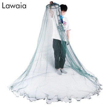 

Lawaia Fishing Net USA Cast Nets Hand Throw Fly Fish networkDiameter 2.4-7.2m Small Mesh Gill Net With sinker
