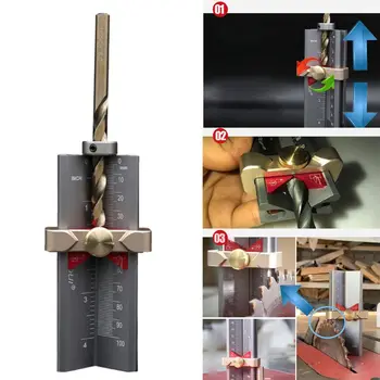 

Multi-functional Woodworking Tools Height Gauge Limit Ring Installation Aid Drill Angle Measurer High Precision Rule