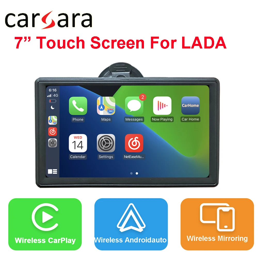 Портативный автомобильный беспроводной Carplay Androidauto для Lada Универсальный