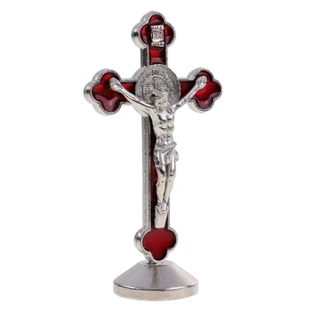 

3.1 inch Metal Crucifix Model Jesus Christ Statue with Magnetic Base, Catholic Decor for Home Office Bar Club Party