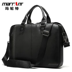 Men's Real-Leather Bag Vintage Business Men's Briefcase Handbag Leather One-Shoulder Crossbody Bag for Men