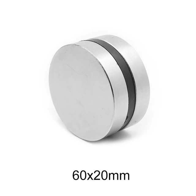 1PC 60x20 MM Thick Round Powerful magnets 60mm X 20mm Big Neodymium Magnet  Disc 60x20mm N35 Permanent Magnet Strong 60*20 MM