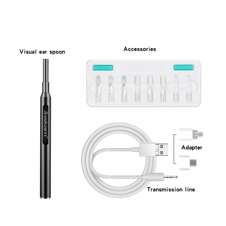 

4.2mm HD Otoscope Visual Ear Spoon Borescope Multifunctional Visible Endoscope Camera Earpick Care In-ear Earwax Cleaning Tool
