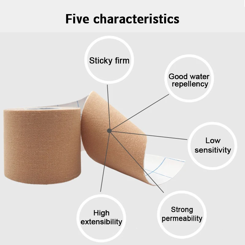 Sports Tape 5cm*5m Upgraded Pre Cut Muscle Tape Elastic Roll Sports Kneepad Internal Cotton Elastic Adhesive Sport Kinesiology Patch Injury