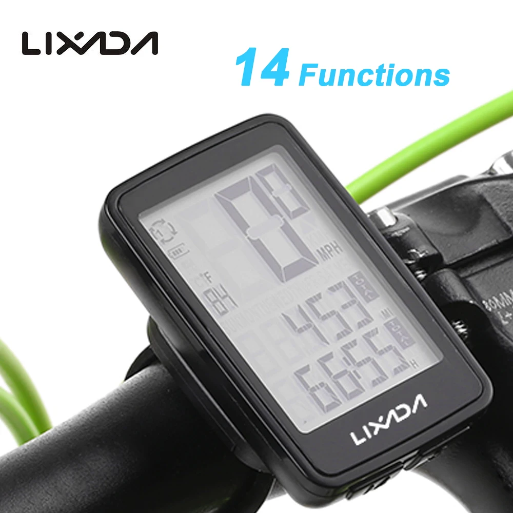 

Lixada Cycling Computer Wireless USB Rechargeable MTB Bike Odometer Speedometer Rainproof LED Stopwatch Bicycle Computer