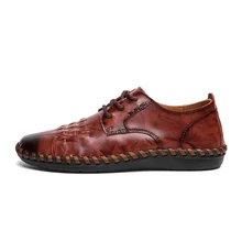 New Leather Shoes Men's Flats Oxfords Shoes Fashion Design Men Causal Shoes Lace-Up Leather Shoes For Men Sneaker Oxford 6#25D50