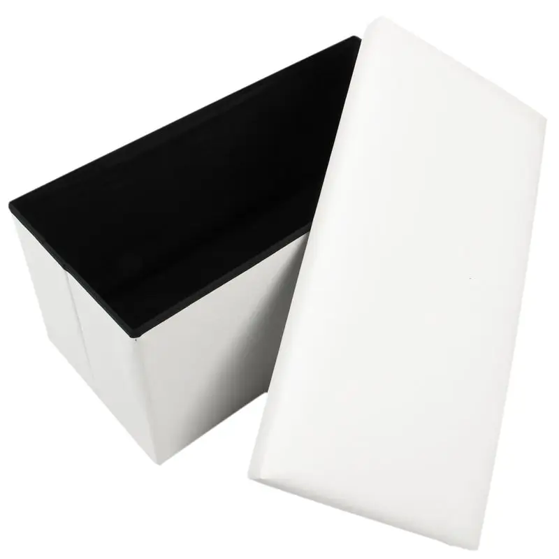 

2 Seater Large Faux Leather Seat Stool Folding Storage Box Pouffe