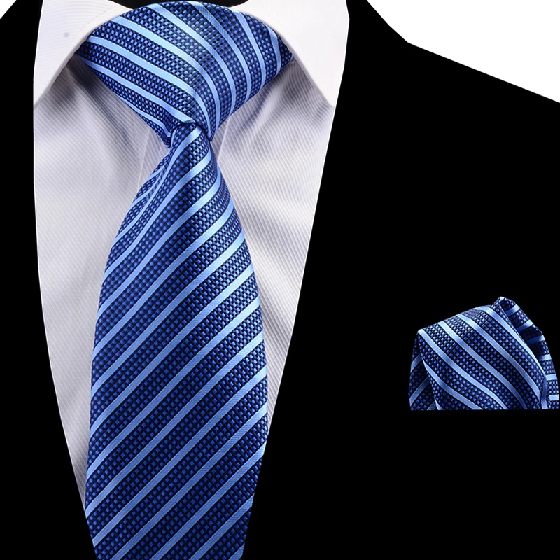 GUSLESON New Necktie Set Quality Floral Wedding Tie Fashion Plaid Striped Paisley Silk Necktie Square Scarf for Party Business