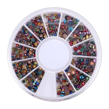 

stud rivet flat back rhinestone wheel 3D nail sticker - 2 mm 3 mm