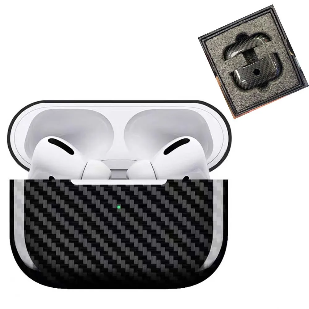 New Luxury Real Carbon Fiber Ultra-thin Black Earphone Case for AirPods Pro Wireless Headphone Charging Protective Cover | Электроника