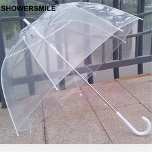 SHOWERSMILE שקוף גשם מטרייה ברור לראות דרך Parapluie בניין הדפסת חצי אוטומטי מטריית חידוש Guarda Chuva(China)