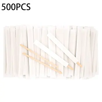 

500pcs Coffee Mixing Stick Disposable Beverage Mixing Stick Single Paper Packing Wooden Stirrer Hot Drink Stir Stick