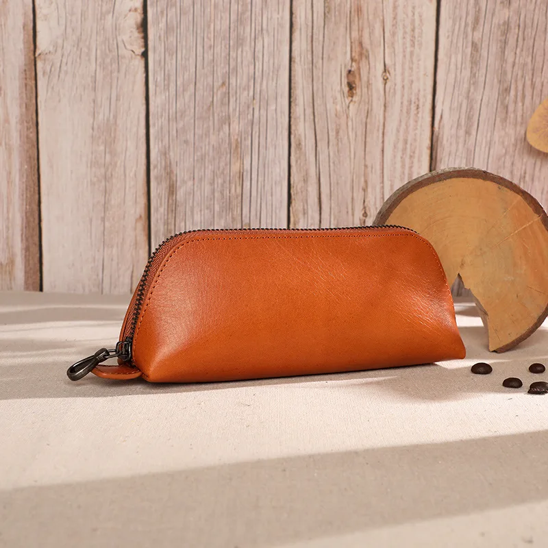 

Purse Women's Long Genuine Leather Full-grain Leather Multi-functional Cosmetic Bag Retro Japanese Korean Zipper Multi-functiona