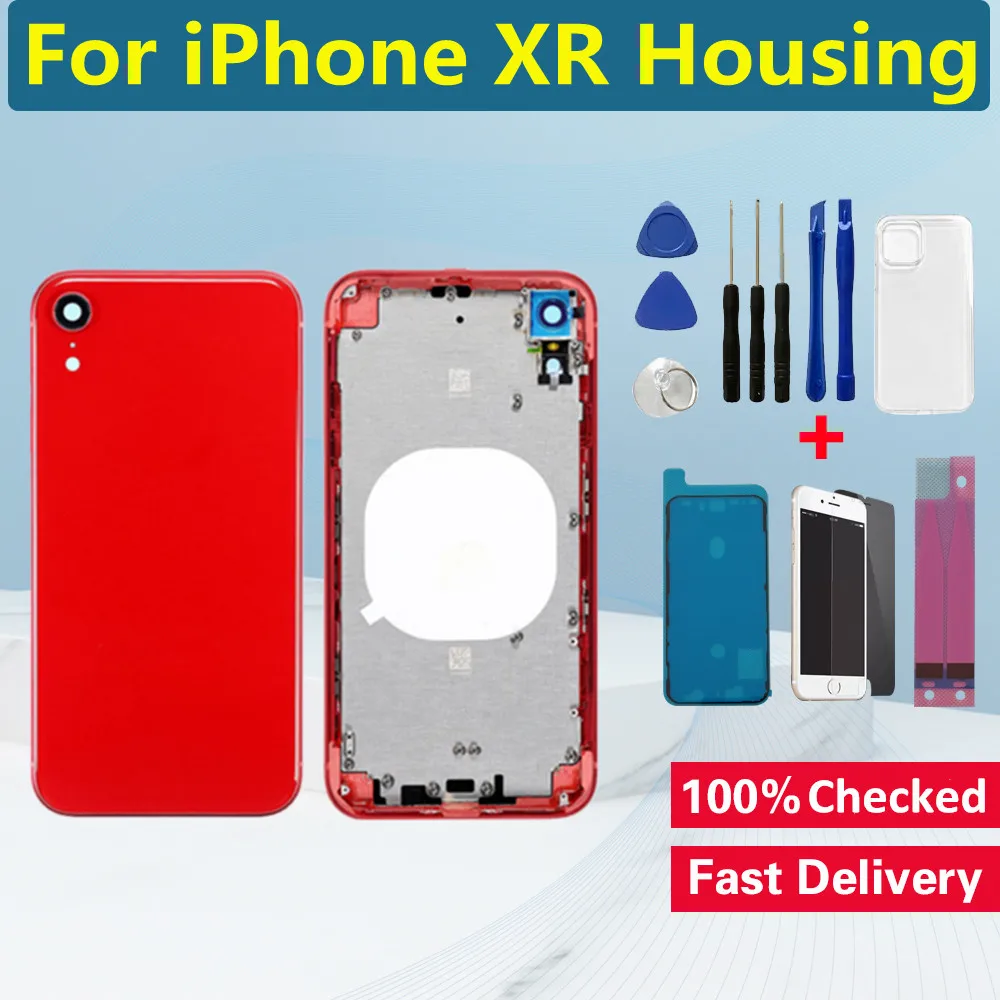 Middle Frame + Back Glass For iPhone XR Battery Cover Case Chassis Assembly Housing Parts | Мобильные телефоны и