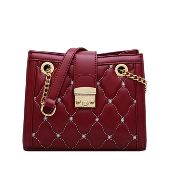 

Lattice Big Tote bag 2019 Fashion New High Quality Leather Women's Designer Handbag High capacity Chain Shoulder Messenger Bag