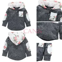 Canis для детей для маленьких мальчиков и девочек От 6 месяцев до 4 лет верхняя одежда с капюшоном и цветочным принтом, Топы Куртка Пальто Верхняя одежда Повседневное