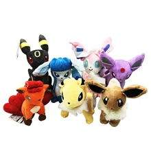 7 дюймов плюшевые Clacia Umbreon Sylveon Eevee Espeon из анимационного сериала "Jolteon Вапореон Flareon Glaceon Leafeon Lapras Dragonite Vulpix стильная футболка с изображением персонажей видеоигр