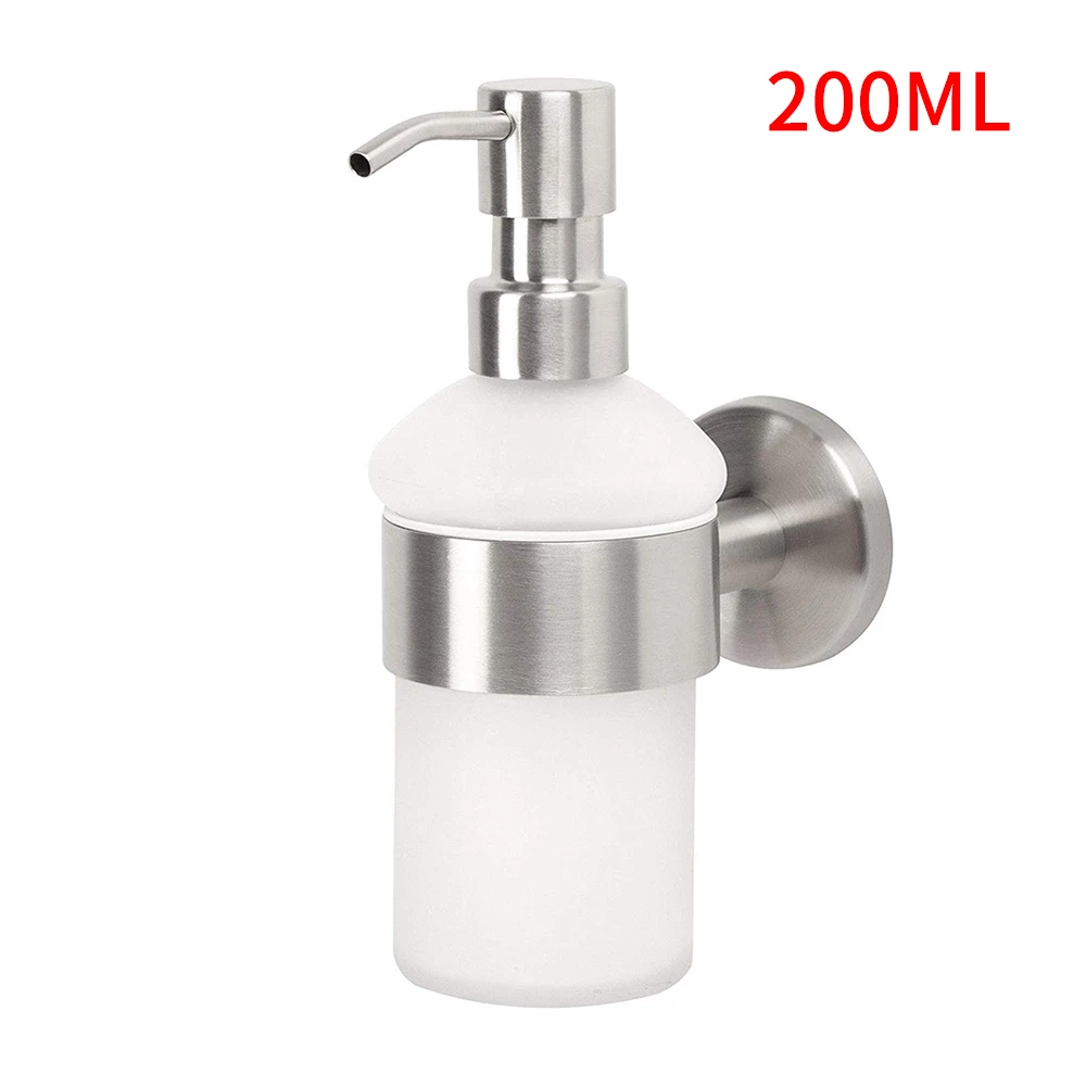 Bathroom Liquid Soap Dispenser Wall Mounted 304 Stainless Steel Brush Bickel Finished Shampoo Holder | Обустройство дома