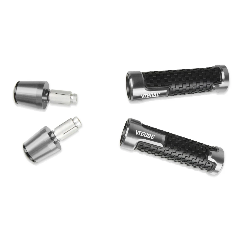 7/8"22mm CNC Motorcycle Accessories Handlebar Grips Handle Bar Hand Bar End Plug Hand Grips Rubber FOR HONDA VT 600C With LOGO