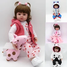 Reborn Dolls de Silicone девушка тело 47 см Очаровательная кукла игрушки для девочек boneca Baby Bebe Кукла День рождения/Рождественский подарок
