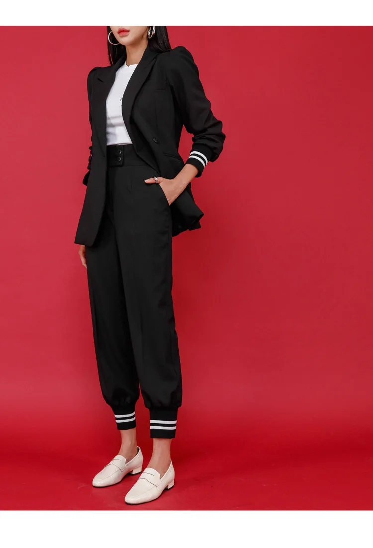 Women's new two-piece autumn and winter temperament commuter slim suit jacket casual fashion OL professional pants suit