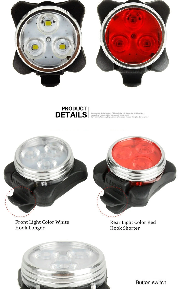 Clearance 1Set USB Rechargeable Led Bike Light Super Bright Front Headlight and tail light for Bicycle Safety Warning Lamp Red White Color 20 Clearance 1Set USB Rechargeable Led Bike Light Super Bright Front Headlight and tail light for Bicycle Safety Warning Lamp Red White Color 20