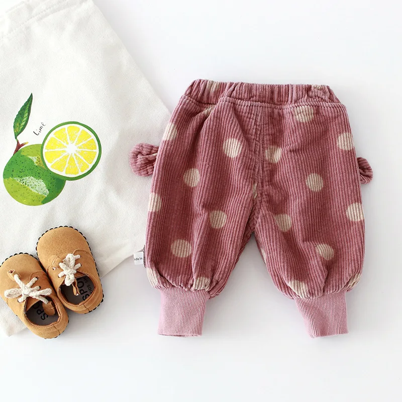 Newborn Retail New Winter Kids Clothing Boys Girl Infant Fashion Dot Bottom Harem Pants Leggings Trousers Children PP Pants