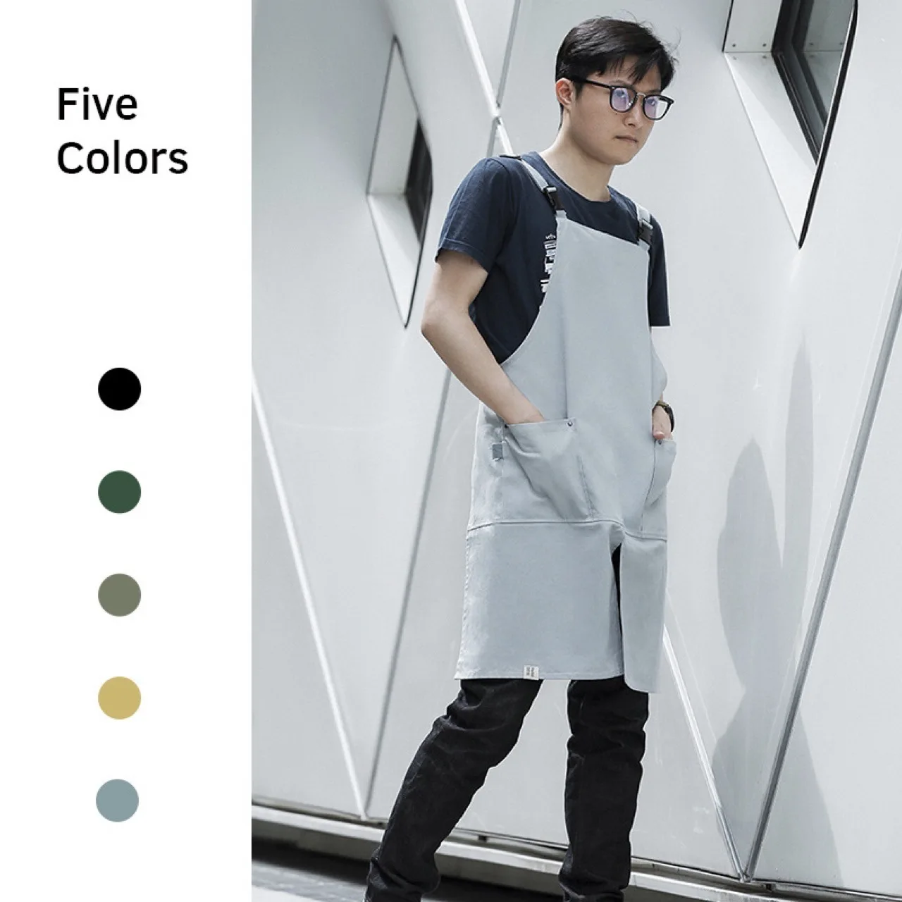 

Waterproof Canvas Apron Literary Baking Shop Pottery Gardening Barista Outdoor Barbecue Work Clothes