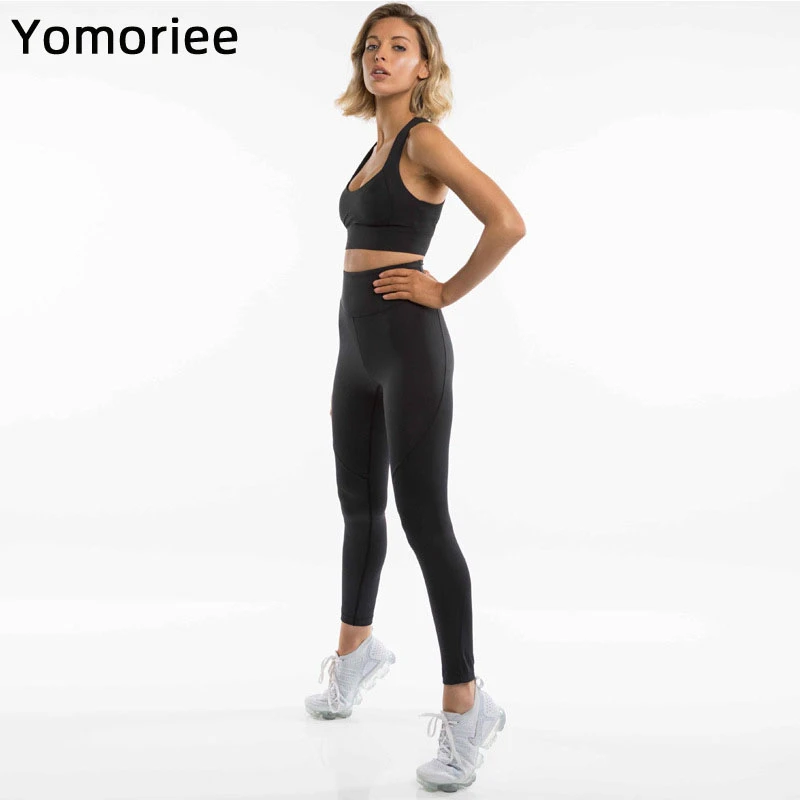 

Women Yoga Set Gym Sport Workout Running Training Sportswear Sexy Quick Dry Bra & Pants Suit High Waist Butt Lifting Yomoriee