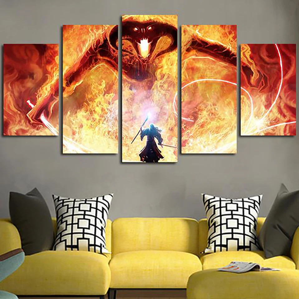 

Paintings Home Decor Wall Art Modular HD Printed Poster Framework Modern 5 Panel Movie Characters Canvas Living Room Pictures