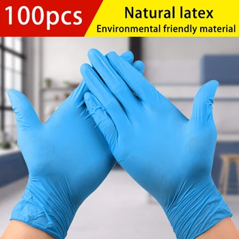

100pcs disposable latex rubber gloves household cleaning experiment catering gloves universal left and right hand