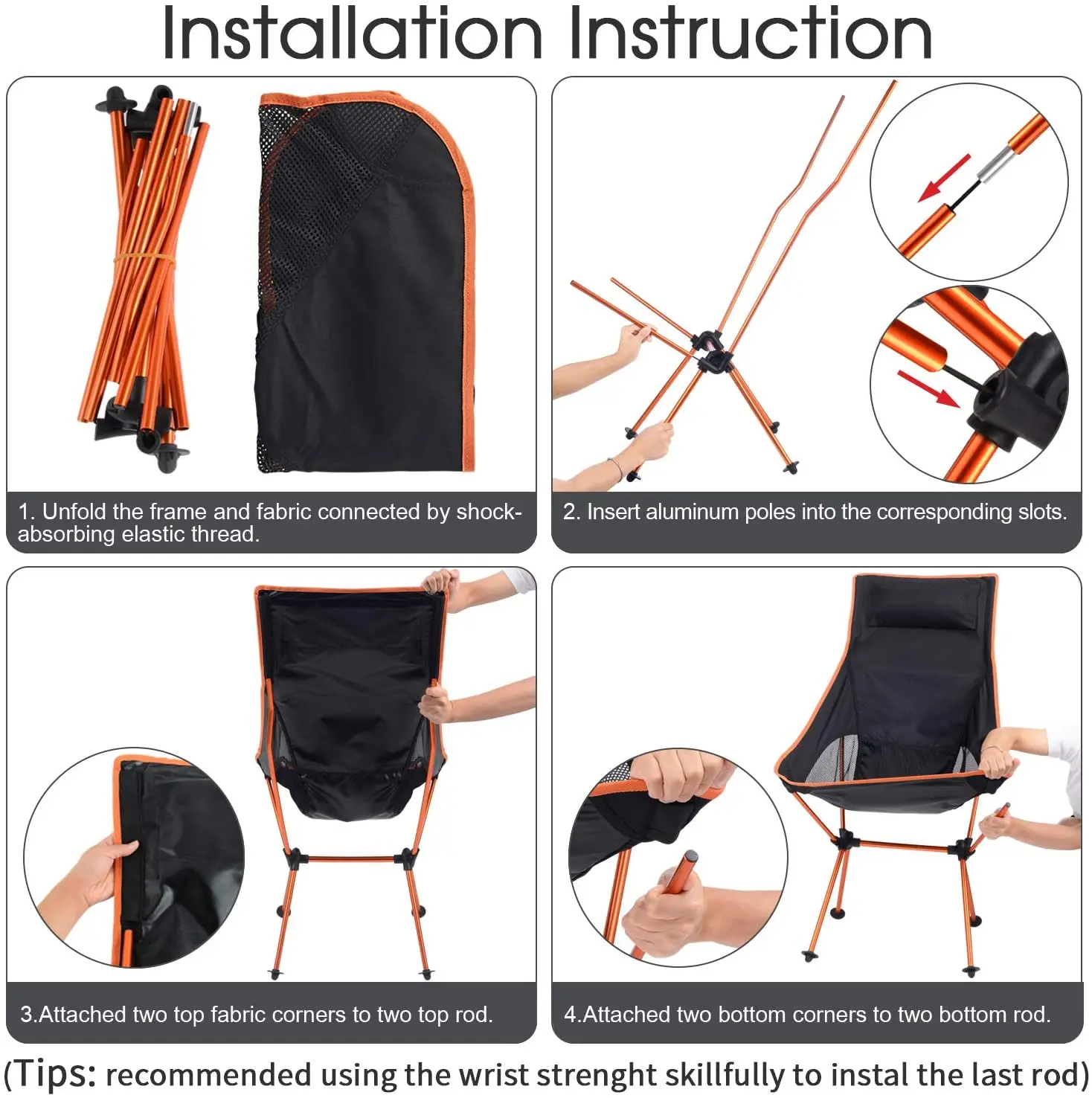 Outdoor Moon Chair Folding Chair Lightweight Fishing Camping BBQ Chairs Portable Folding Extended Hiking Seat Garden Ultralight
