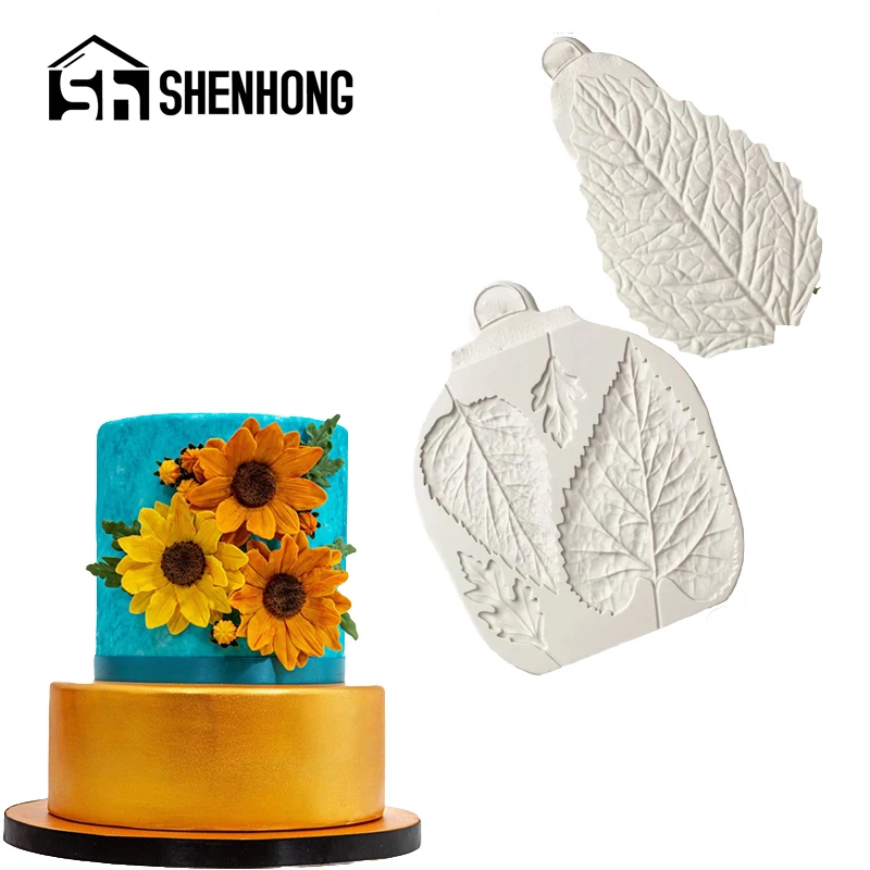 SHENHONG Sugarpaste глазурь десерт помадка для цветков на торте ремесла конфеты глины Подсолнух, маргаритки листья Veiner декоративная силиконовая формочка