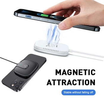 

15W Qi Magsafing Fast Charging Pad Magnetic Wireless Magsafe Charger With USB-C Integrated Cable Portable For IPhone 12 Pro Max