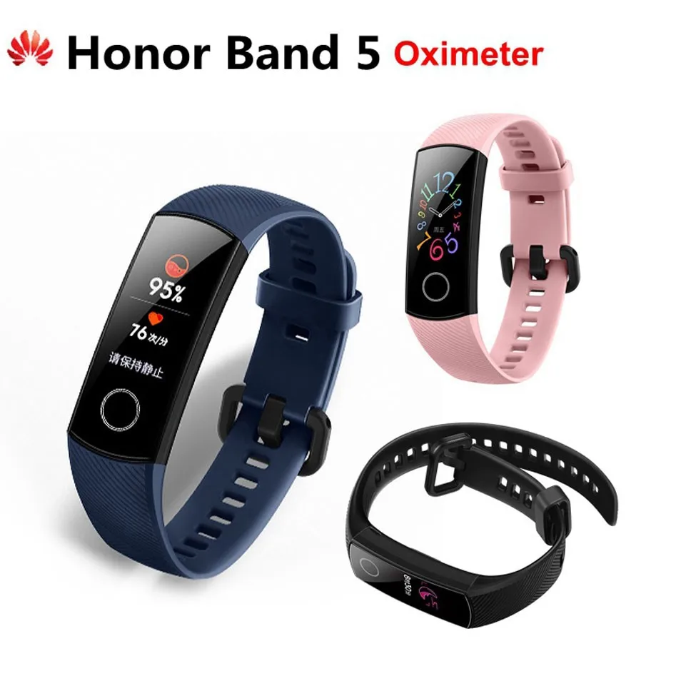 

Huawei Honor Band 5 Smart Wristband With Oximeter AMOLED Smartband Bracelet Swim Posture Detect 5ATM Waterproof Fitness Tracke