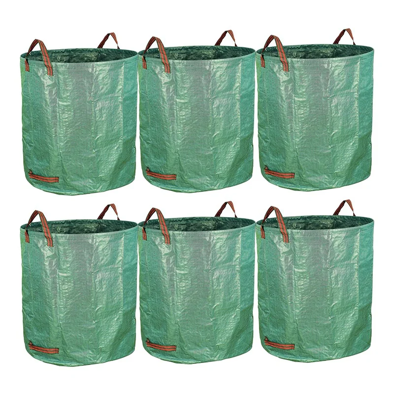 

New 6-Pack 72 Gallon Bags - Reusable Heavy Duty Gardening Bags, Lawn Pool Garden Leaf Waste Bag