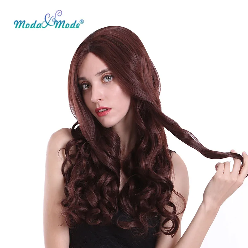 Moda &amp Mode парик 28 &quotглубокая волна синтетический фронта шнурка блонд коричневый