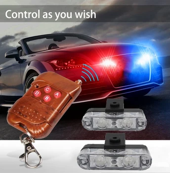 

Wireless Remote 2x2/led Ambulance Police light DC 12V Strobe Warning light for Car Truck Emergency Light Flashing Firemen Lights