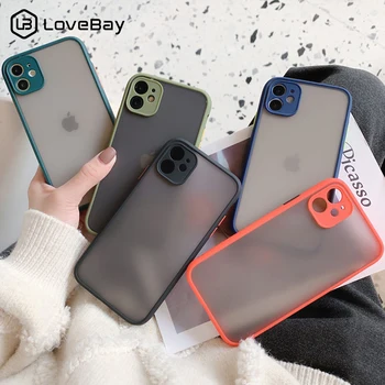 

Lovebay Solid Color Transparent Matte Phone Case For iPhone 11 Pro X XR XS Max 7 8 Plus Silicone Shockproof Hard PC Back Cover