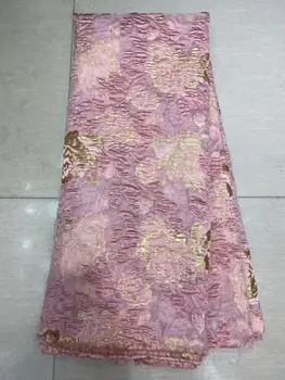 

2019 New Design 5Yards African Handcut Organza Lace Fabric African Voile Lace With Allover Sequins High Quality White silver red