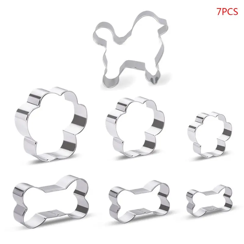 

Stainless Steel Pet Dog Bone Paw Cookie Cutter Mold DIY Fondant Pastry Biscuit