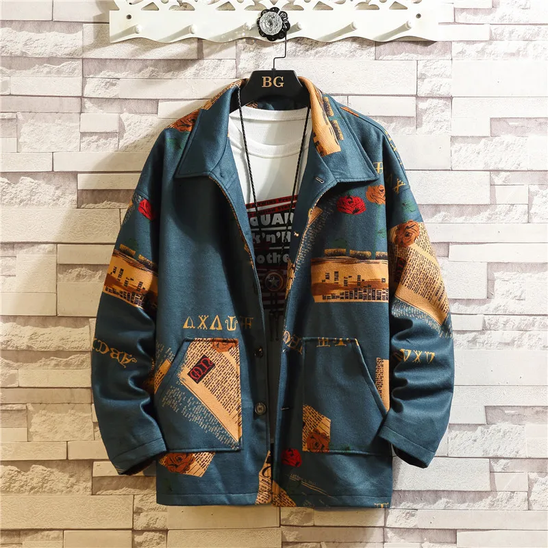 Мужское пальто свободного кроя из плотной шерстяной ткани куртка покроя с