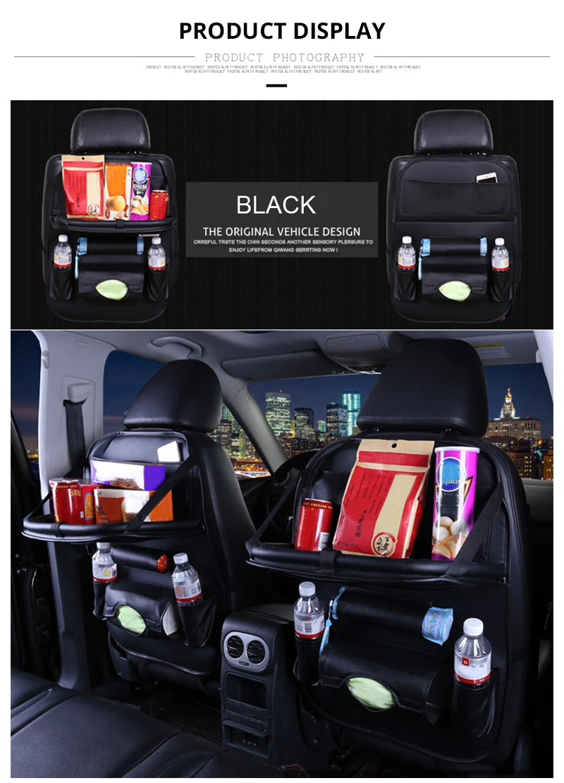 Car Seat Back Storage Bag Organizer Universal Travel Box Pocket Holder PU Leather Multi Pockets Bags Protector Auto Accessoires (6)