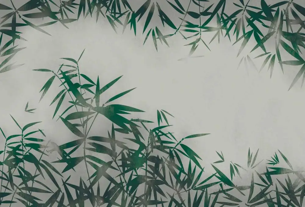 Gray green MASAR китайский элемент бамбуковый лес на заказ Фреска чернила серый фон настенная бумага Отель Ресторан искусство обои бамбук - Цвет: Gray green