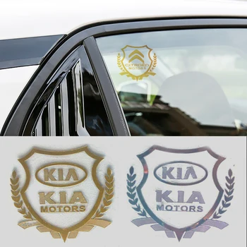 

3D Gold Sliver Color Car Window Sticker with Badge Emblem for KIA K2 K3 K5 Sorento Sportage R Rio Soul Cap Car Styling